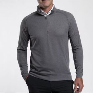 KJUS Keano Shirt Men's 58/3XL Steel Grey Melange Half Zip UPF 50+ Golf NWT $149